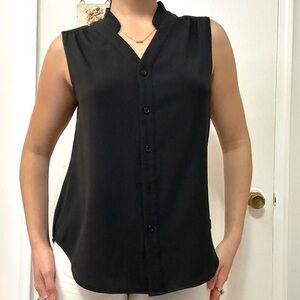 💜 Anne Klein Tank Button Up Black Size Small
